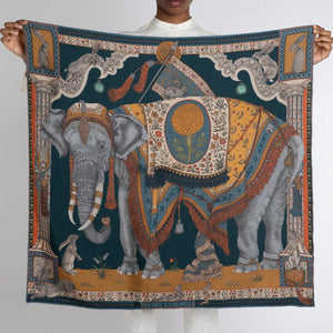 The Rabbits and the Elephants Silk Twill Scarf